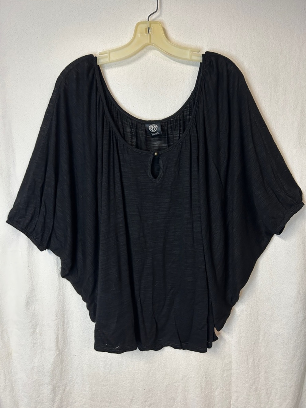 Bobeau Black Batwing Top - Size L Flowy and Lightweight